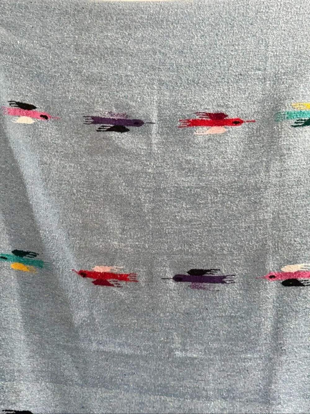 Mexico Mexican hand woven thunderbird throw blanket 72x44